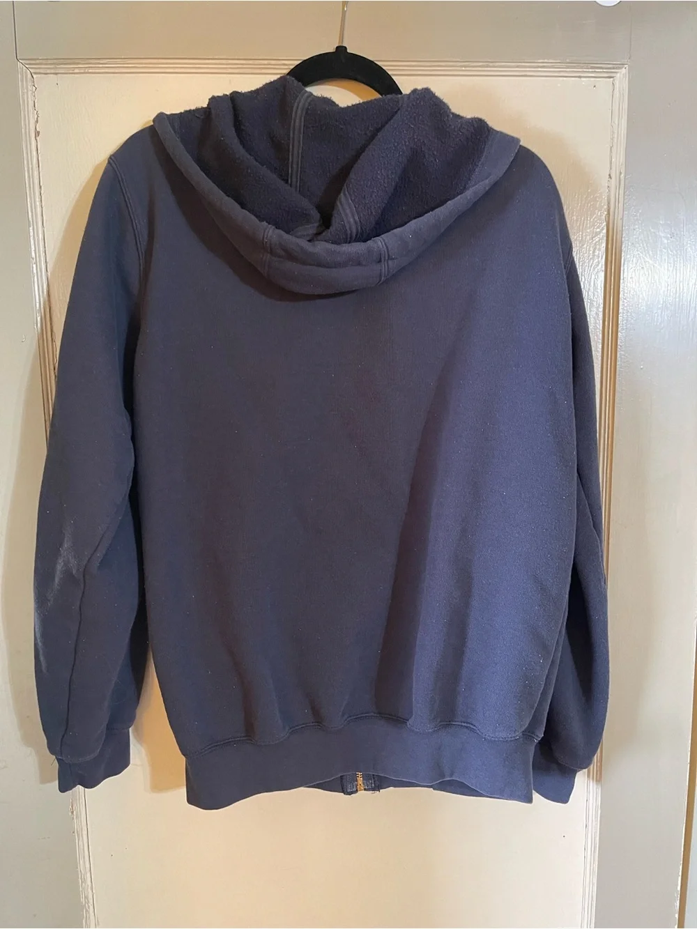 Carhartt Men’s Navy Vintage Zip-Up Hooded Sweatshirt - Colossal Orchards logo S